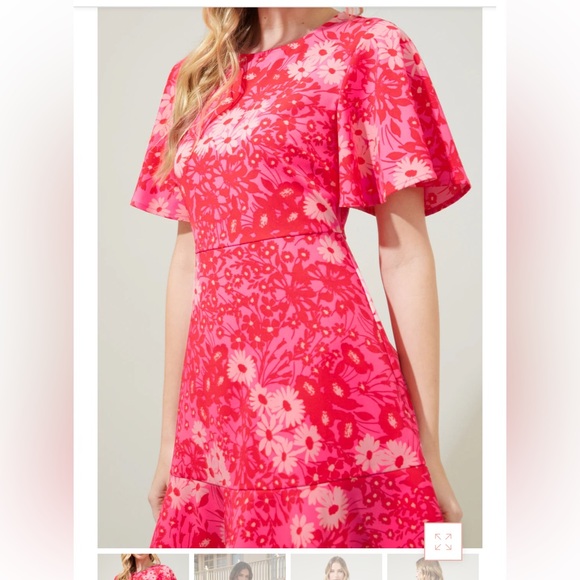 Lover Girl Flouncy Flare Mini Dress Sugar lips large new with tags - Picture 5 of 15